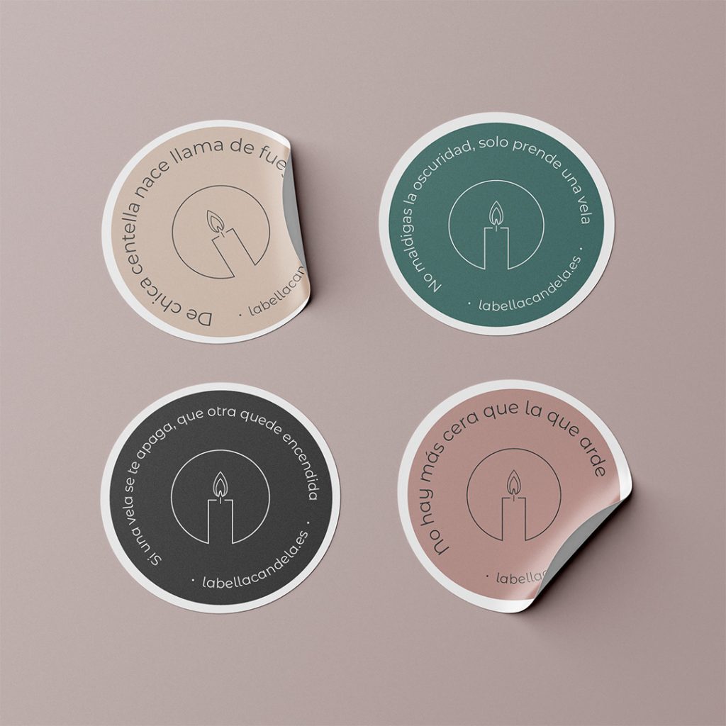 pegatinas la bella candela mockup logotipo